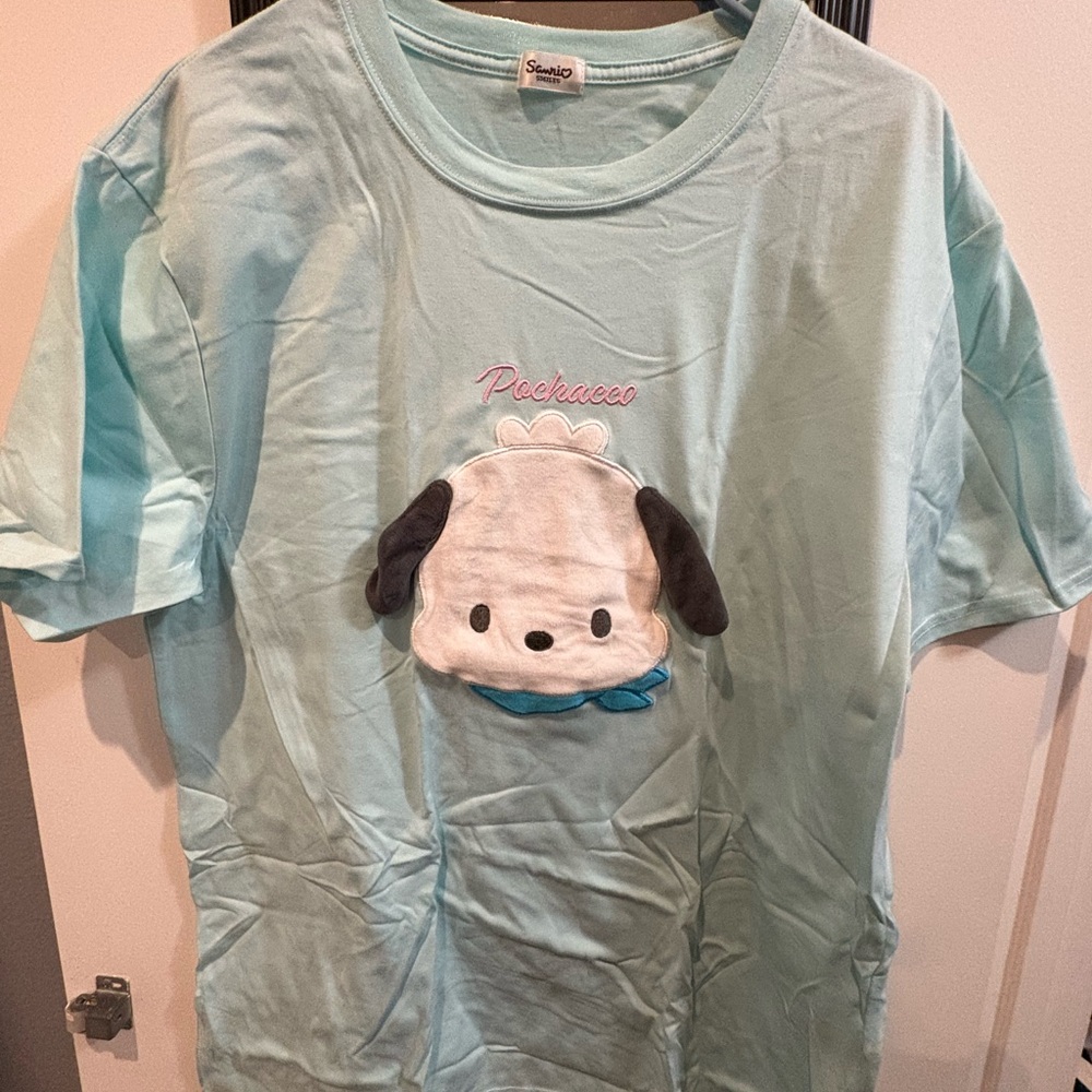 Sanrio Pochacco Light Blue T-Shirt and Kuromi